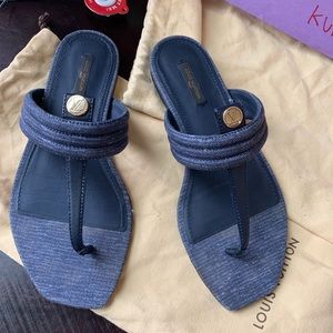 Used authentic lv denim sandals